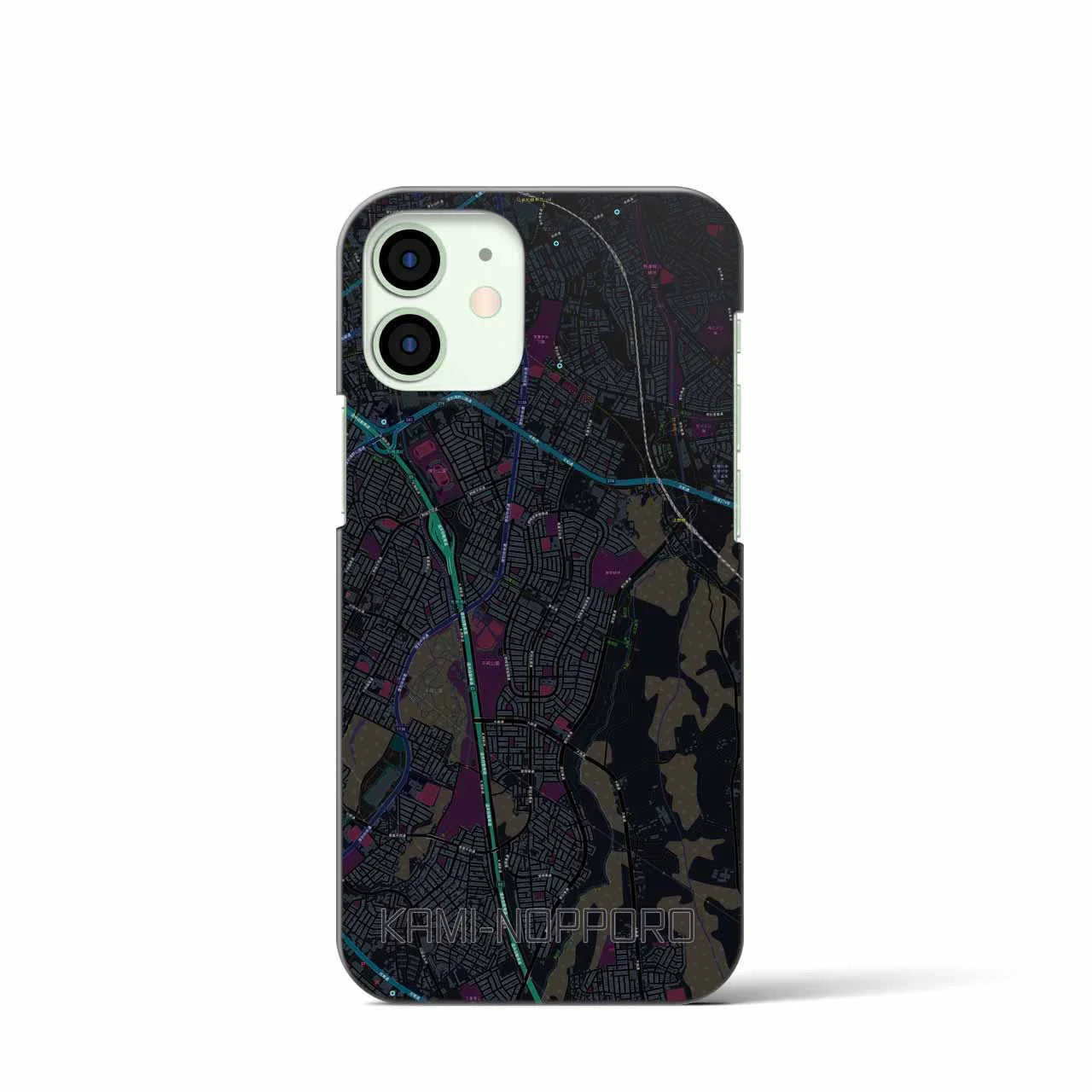 【上野幌(北海道)】地図柄iPhoneケース(バックカバータイプ)
