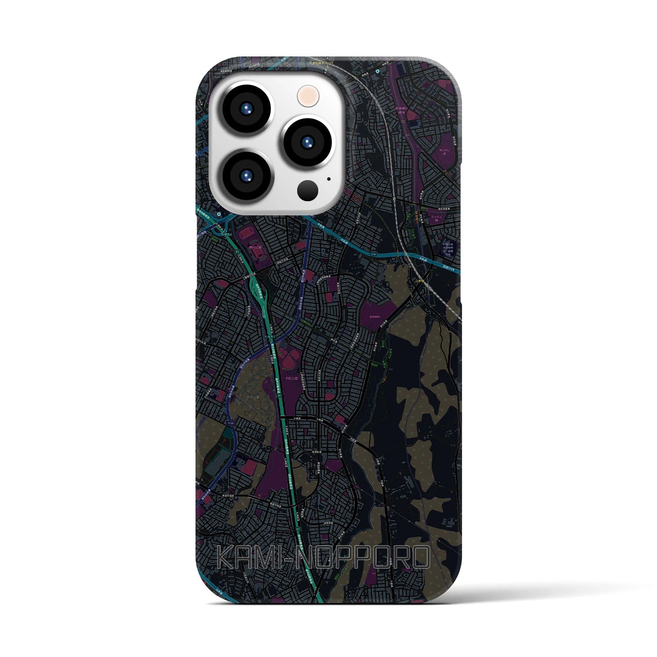 【上野幌(北海道)】地図柄iPhoneケース(バックカバータイプ)