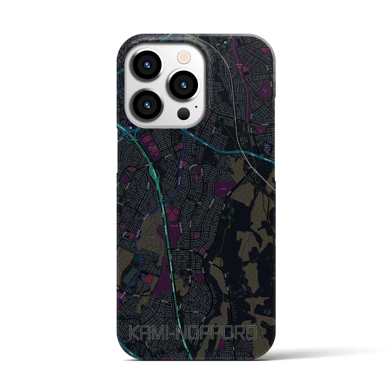 【上野幌(北海道)】地図柄iPhoneケース(バックカバータイプ)