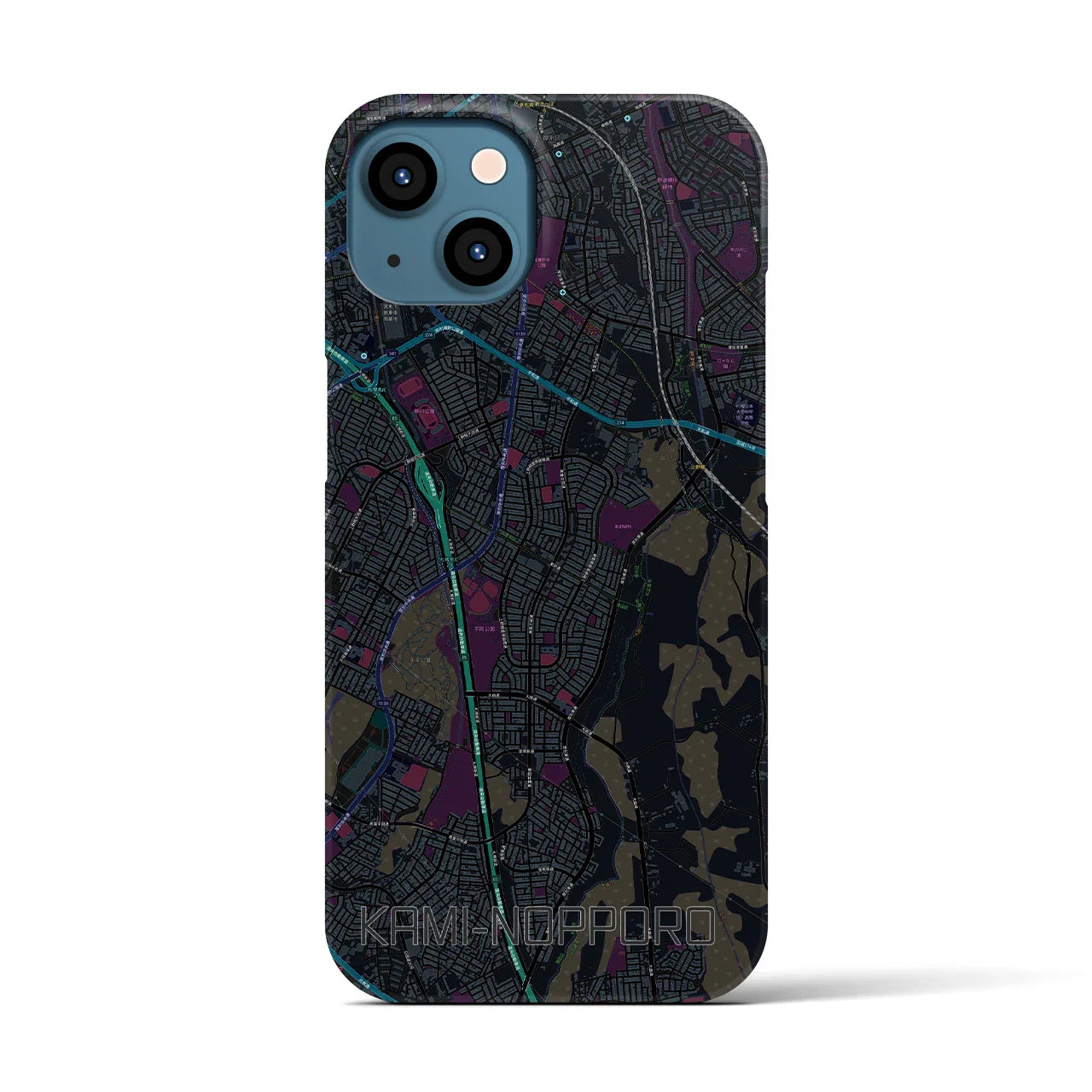 【上野幌(北海道)】地図柄iPhoneケース(バックカバータイプ)