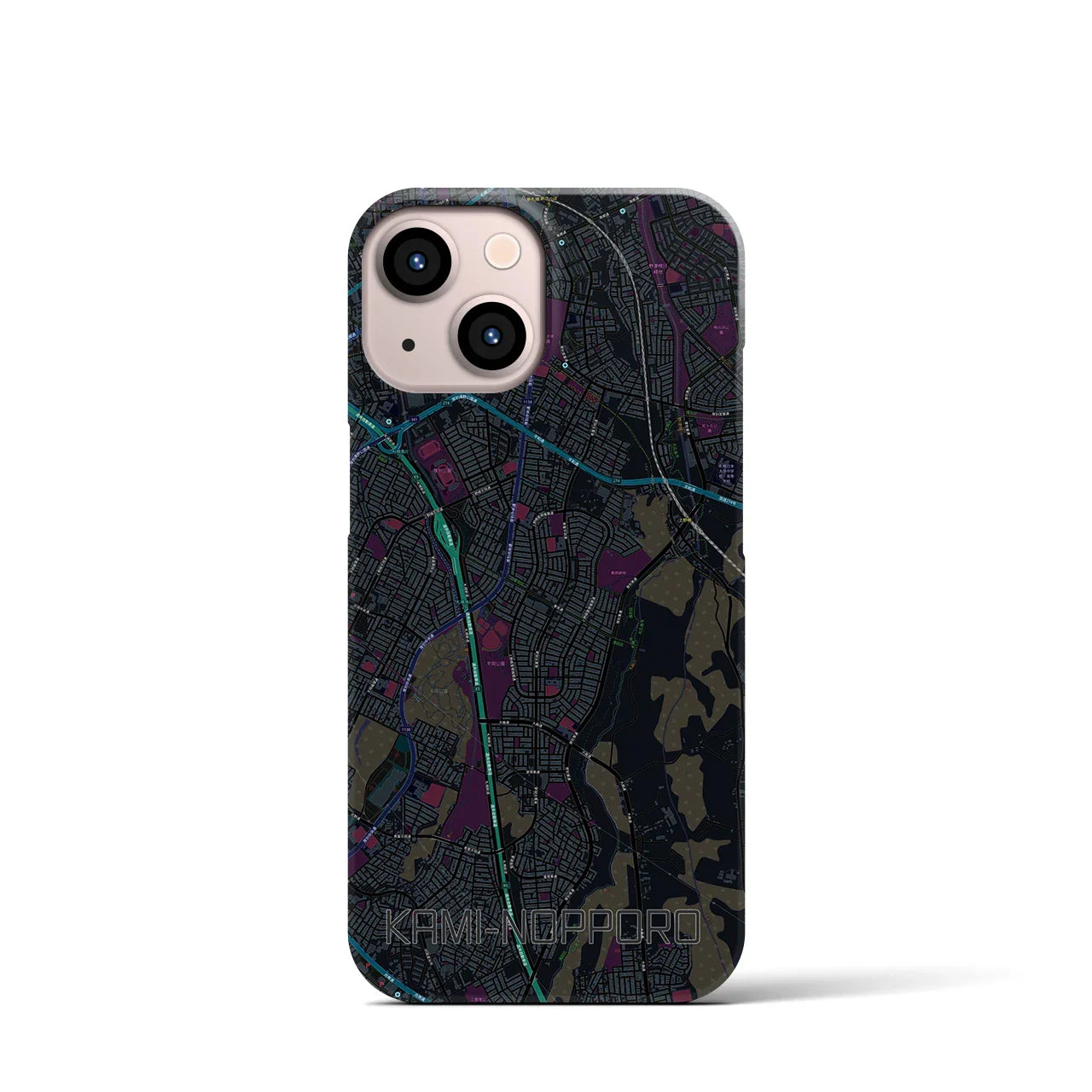 【上野幌(北海道)】地図柄iPhoneケース(バックカバータイプ)