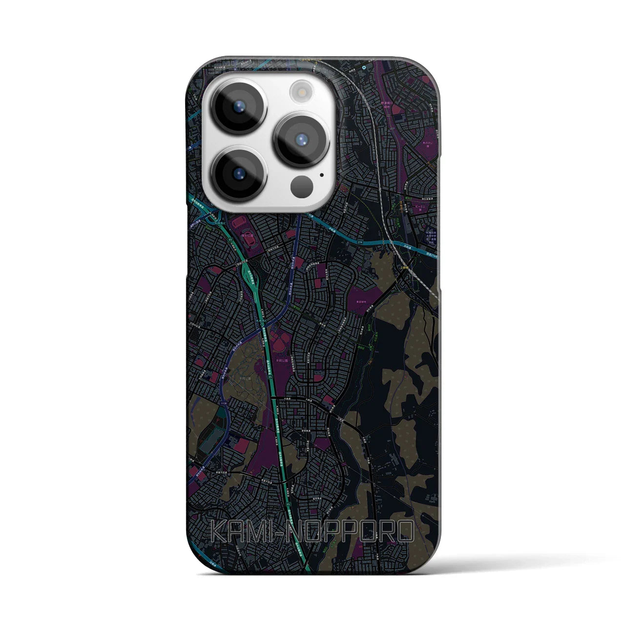 【上野幌(北海道)】地図柄iPhoneケース(バックカバータイプ)