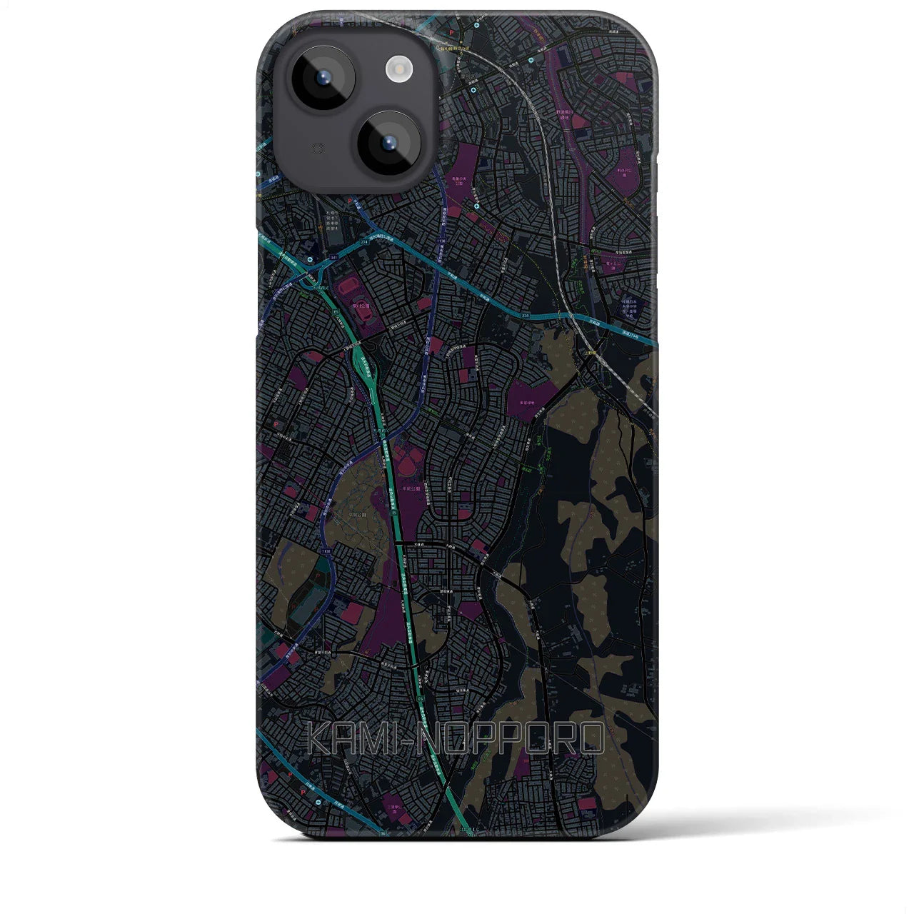 【上野幌(北海道)】地図柄iPhoneケース(バックカバータイプ)