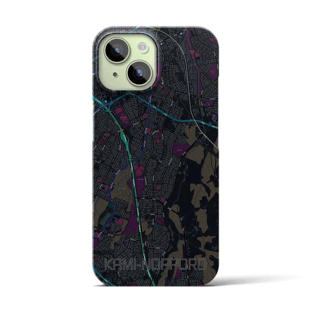 【上野幌(北海道)】地図柄iPhoneケース(バックカバータイプ)