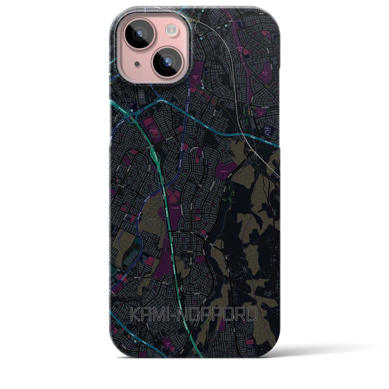 【上野幌(北海道)】地図柄iPhoneケース(バックカバータイプ)