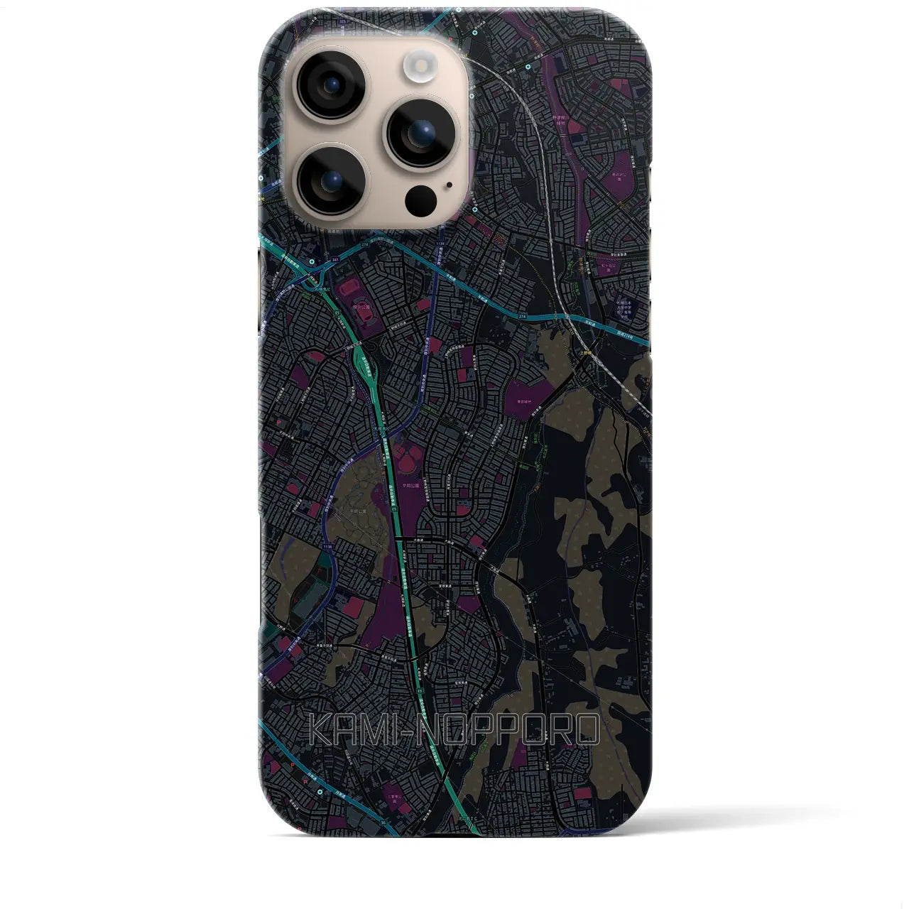 【上野幌(北海道)】地図柄iPhoneケース(バックカバータイプ)