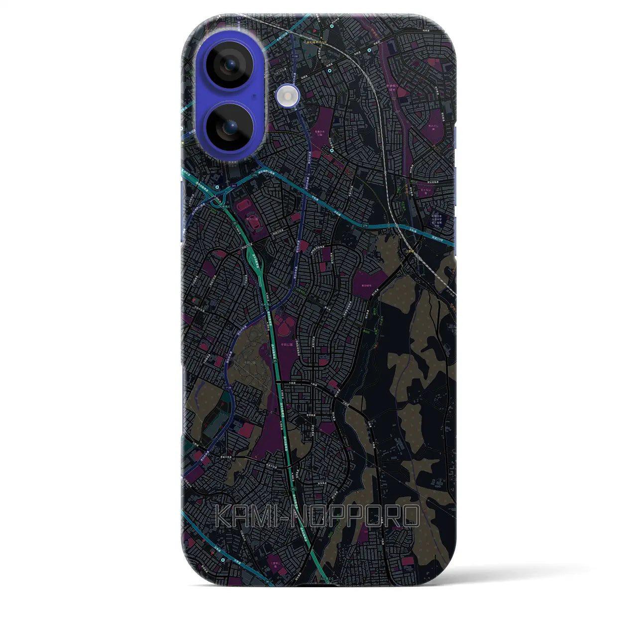 【上野幌(北海道)】地図柄iPhoneケース(バックカバータイプ)