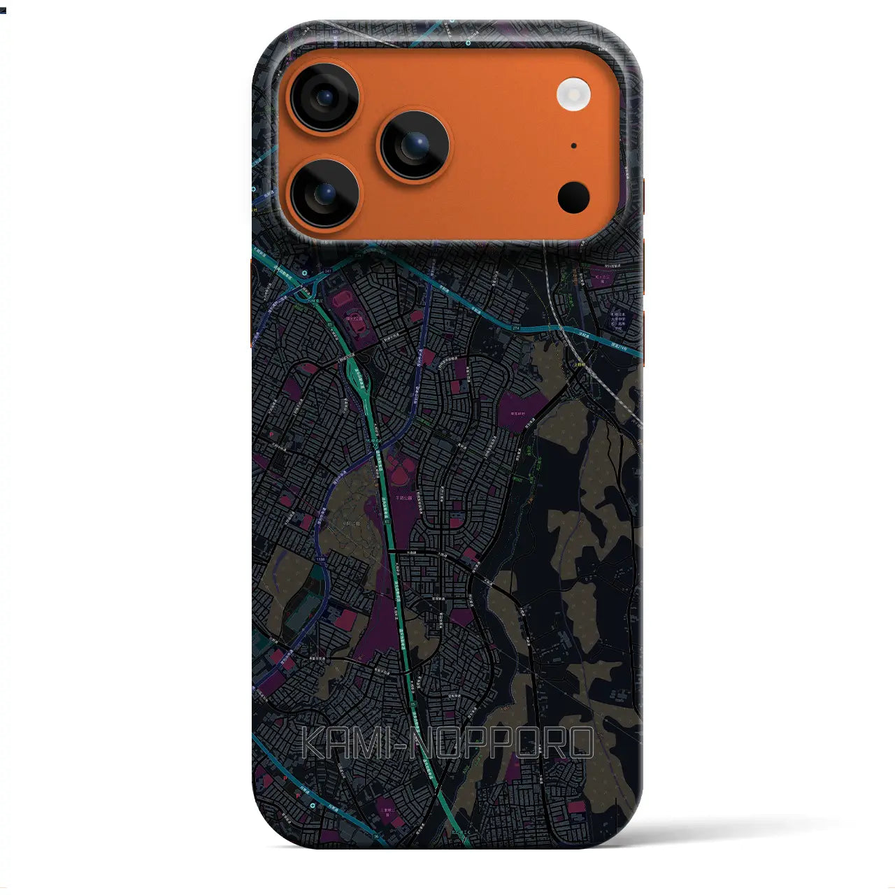 【上野幌(北海道)】地図柄iPhoneケース(バックカバータイプ)