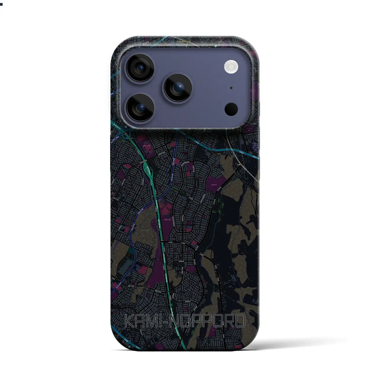【上野幌(北海道)】地図柄iPhoneケース(バックカバータイプ)