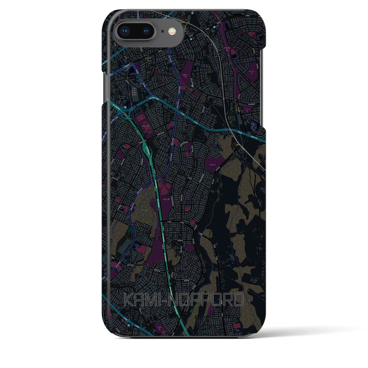 【上野幌(北海道)】地図柄iPhoneケース(バックカバータイプ)