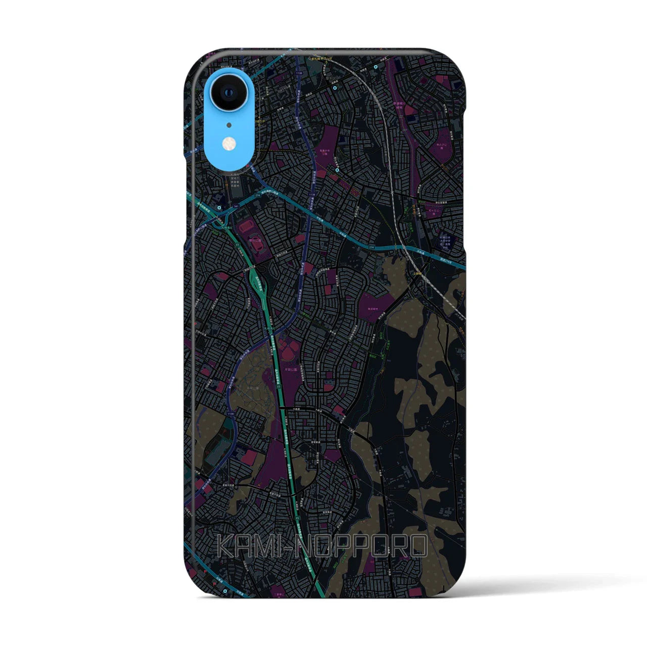 【上野幌(北海道)】地図柄iPhoneケース(バックカバータイプ)