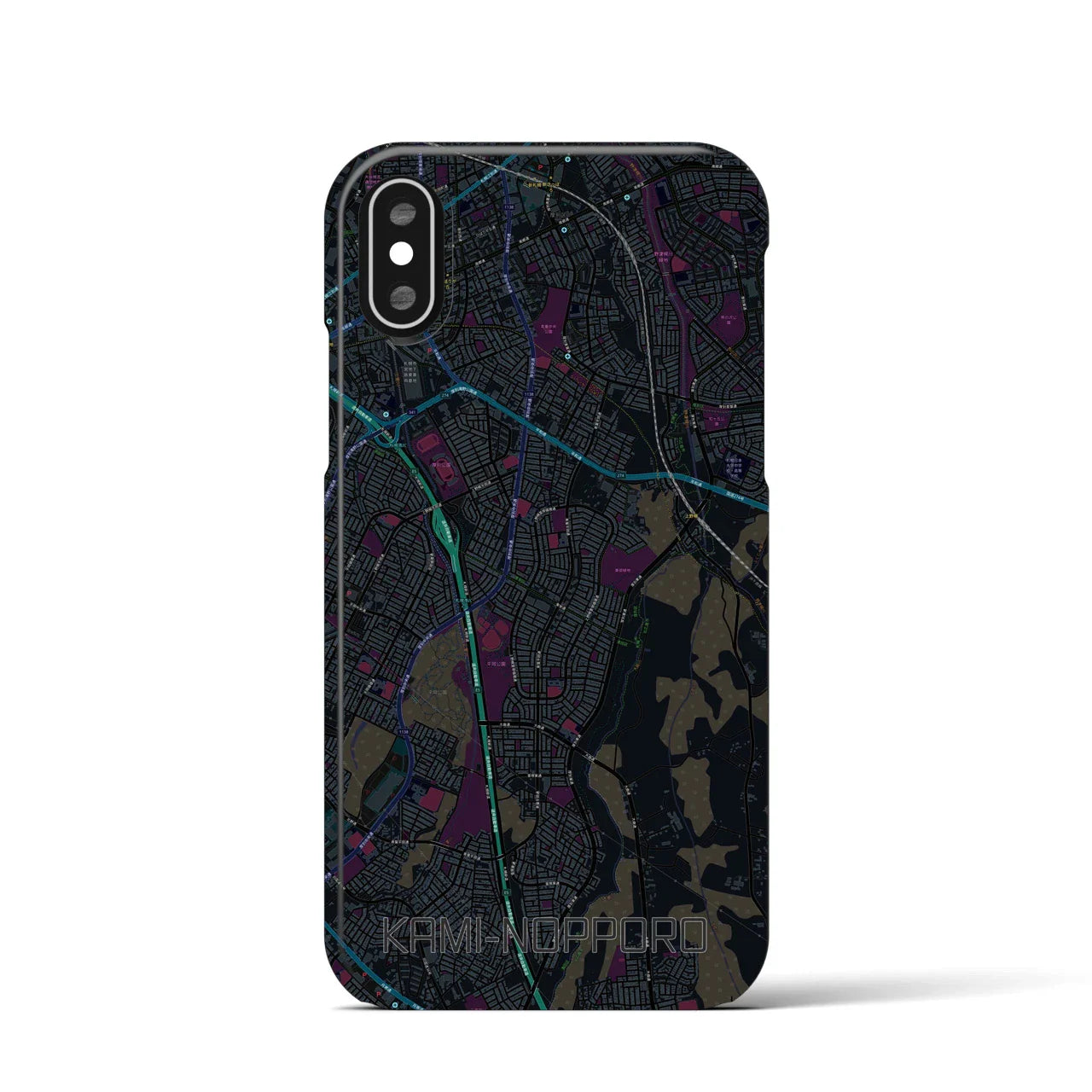 【上野幌(北海道)】地図柄iPhoneケース(バックカバータイプ)
