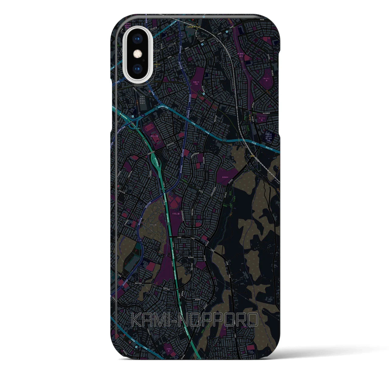 【上野幌(北海道)】地図柄iPhoneケース(バックカバータイプ)