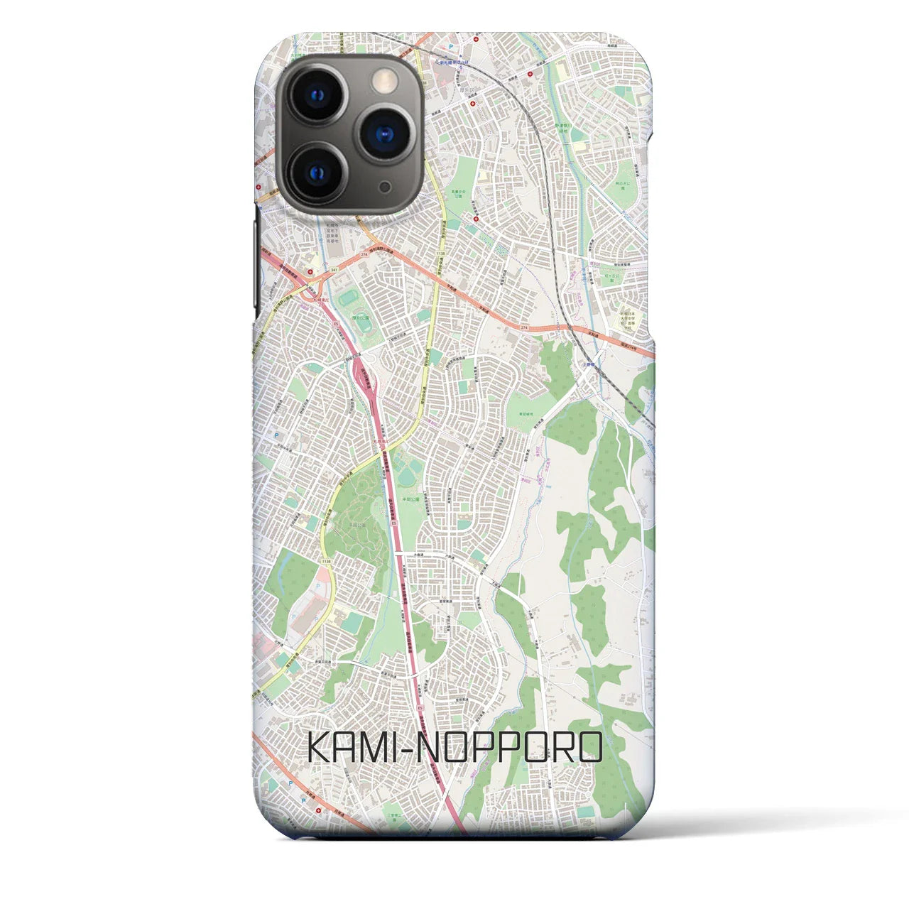 【上野幌(北海道)】地図柄iPhoneケース(バックカバータイプ)