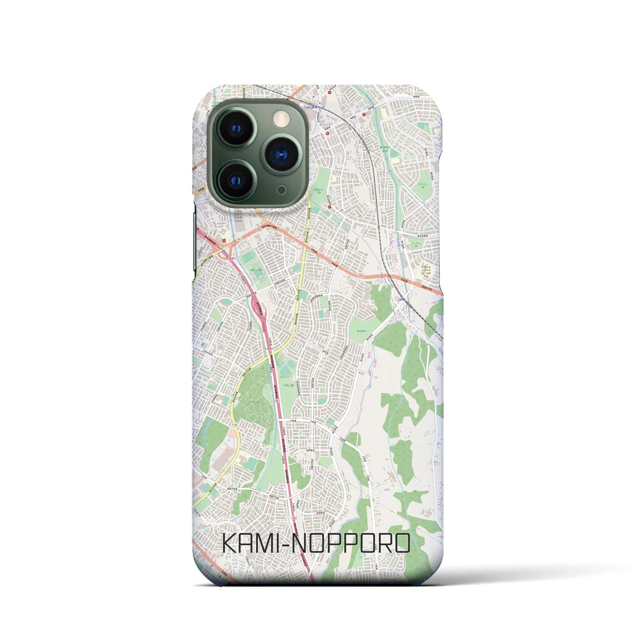 【上野幌(北海道)】地図柄iPhoneケース(バックカバータイプ)
