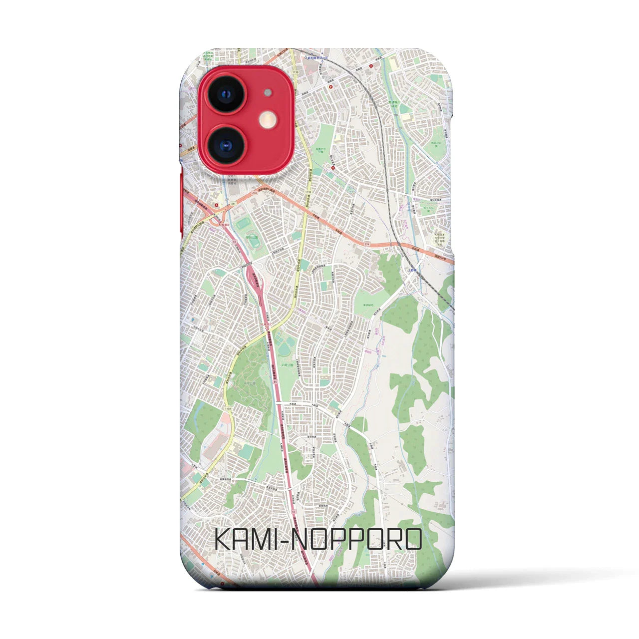 【上野幌(北海道)】地図柄iPhoneケース(バックカバータイプ)