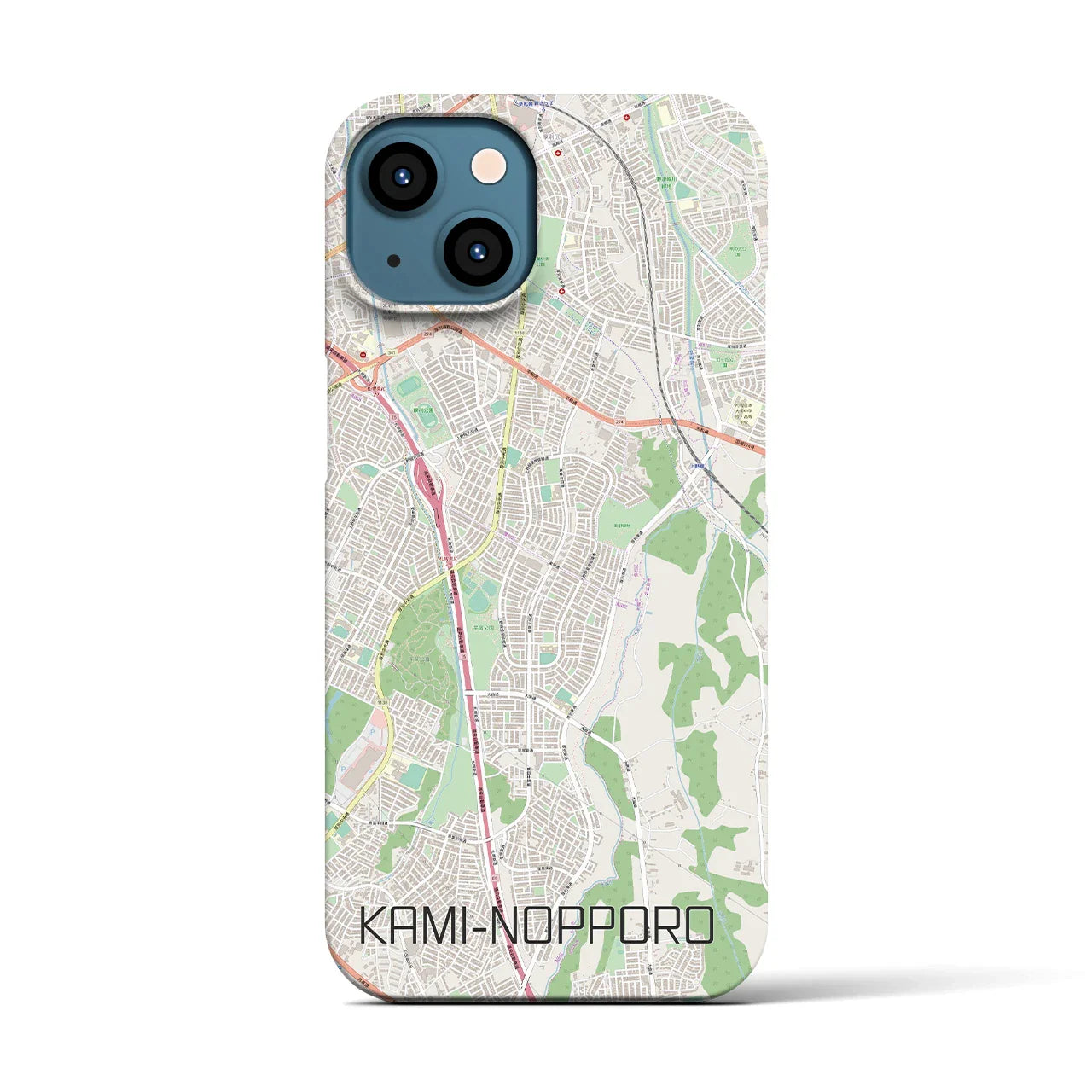 【上野幌(北海道)】地図柄iPhoneケース(バックカバータイプ)