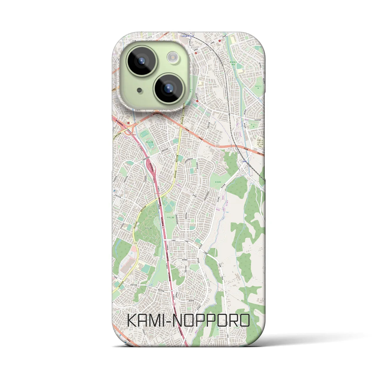 【上野幌(北海道)】地図柄iPhoneケース(バックカバータイプ)