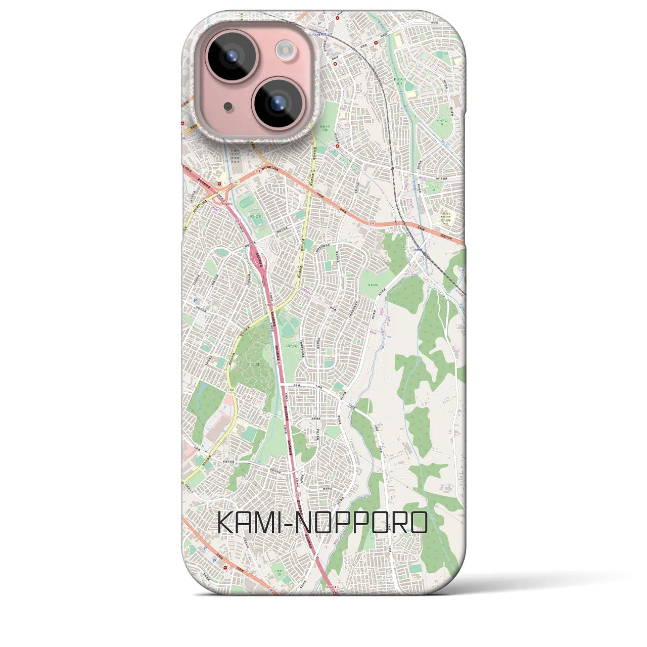 【上野幌(北海道)】地図柄iPhoneケース(バックカバータイプ)