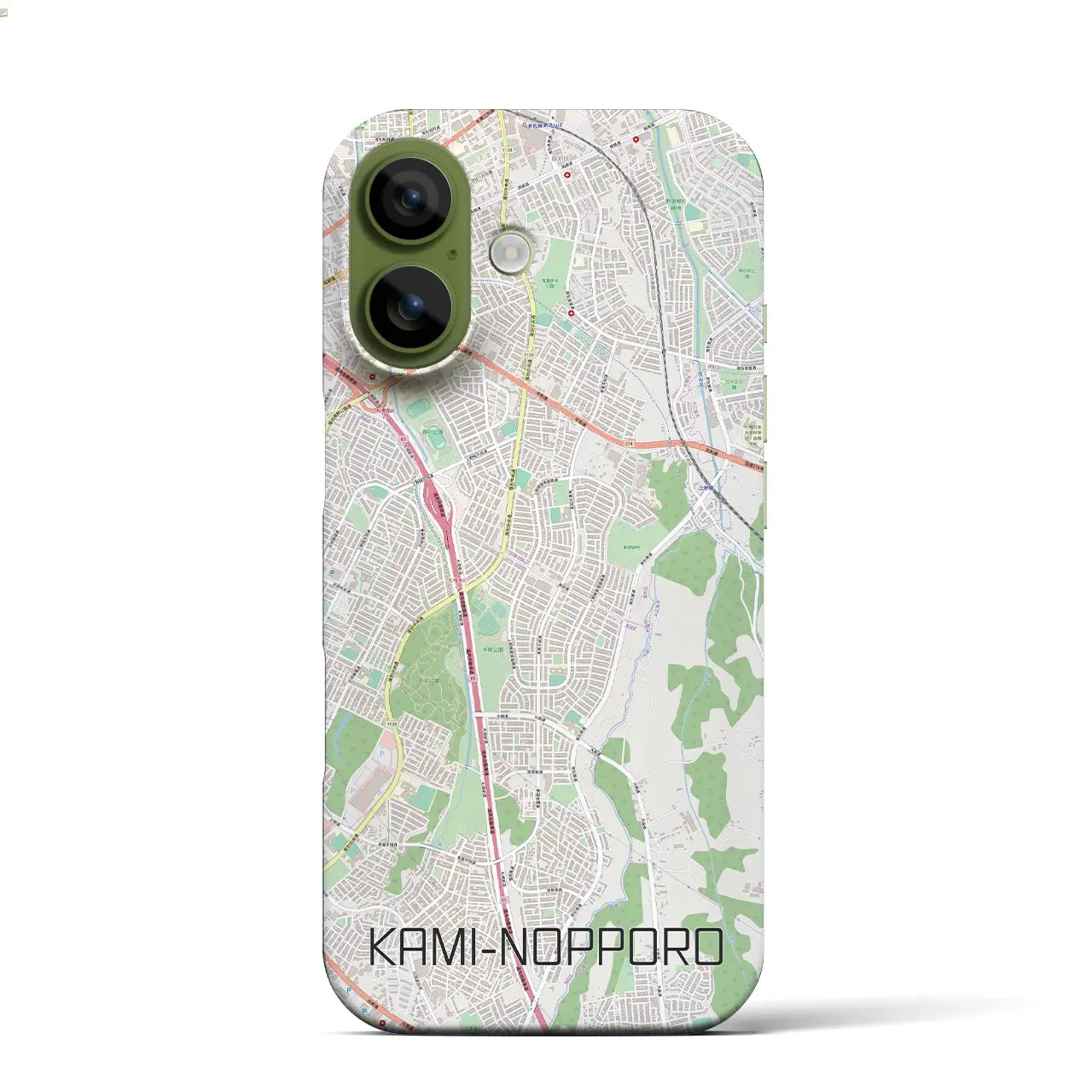 【上野幌(北海道)】地図柄iPhoneケース(バックカバータイプ)ナチュラル・iPhone 17 Pro Max 用