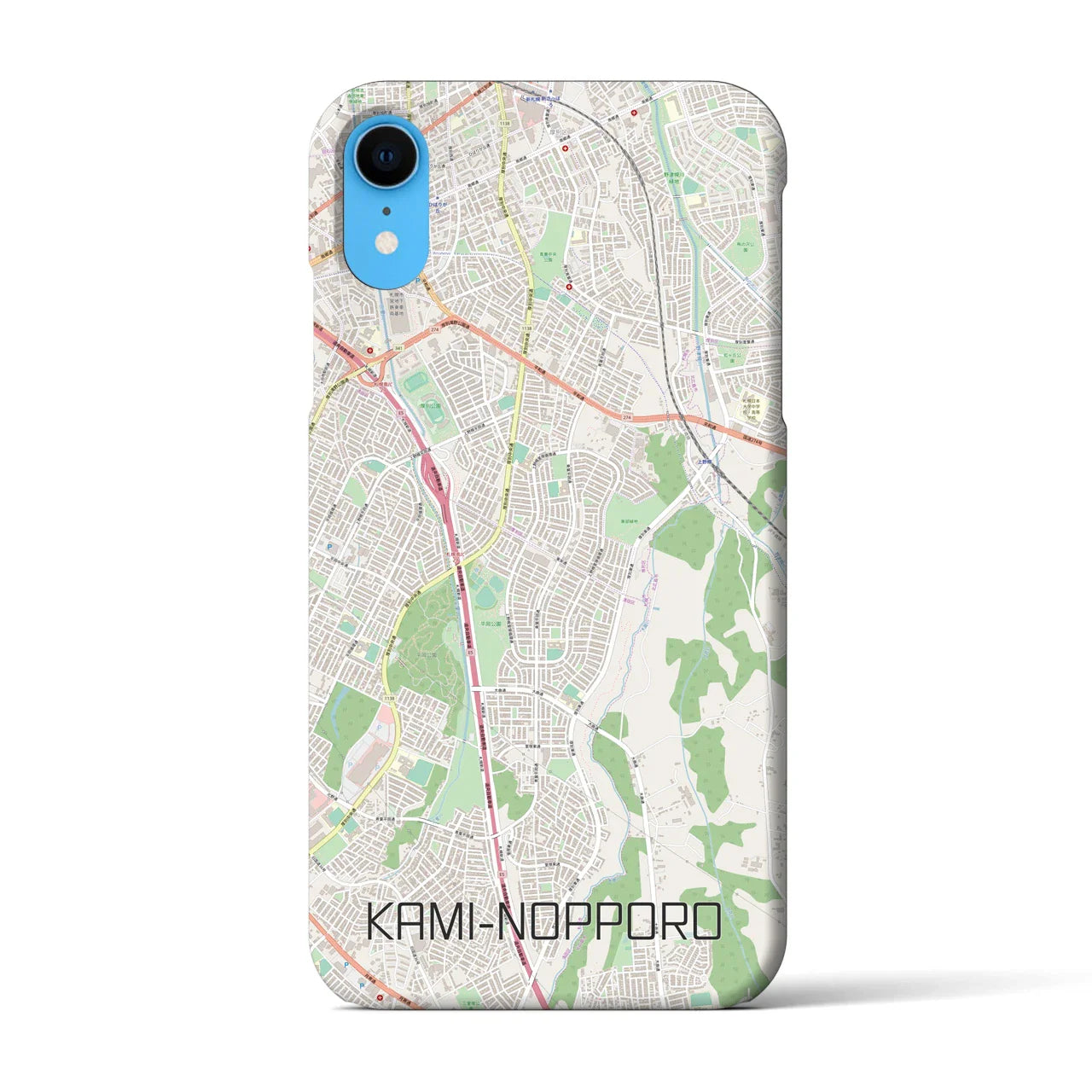 【上野幌(北海道)】地図柄iPhoneケース(バックカバータイプ)
