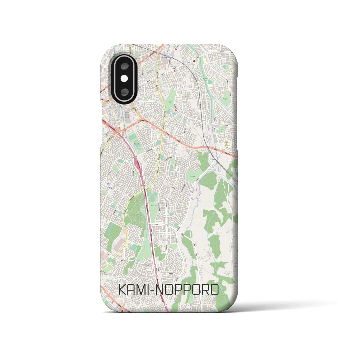 【上野幌(北海道)】地図柄iPhoneケース(バックカバータイプ)