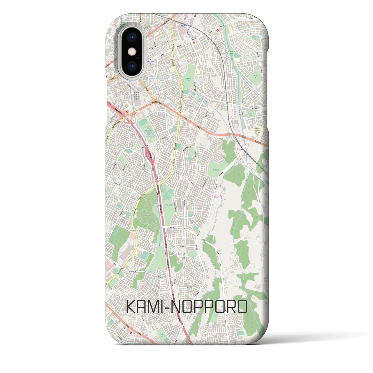 【上野幌(北海道)】地図柄iPhoneケース(バックカバータイプ)