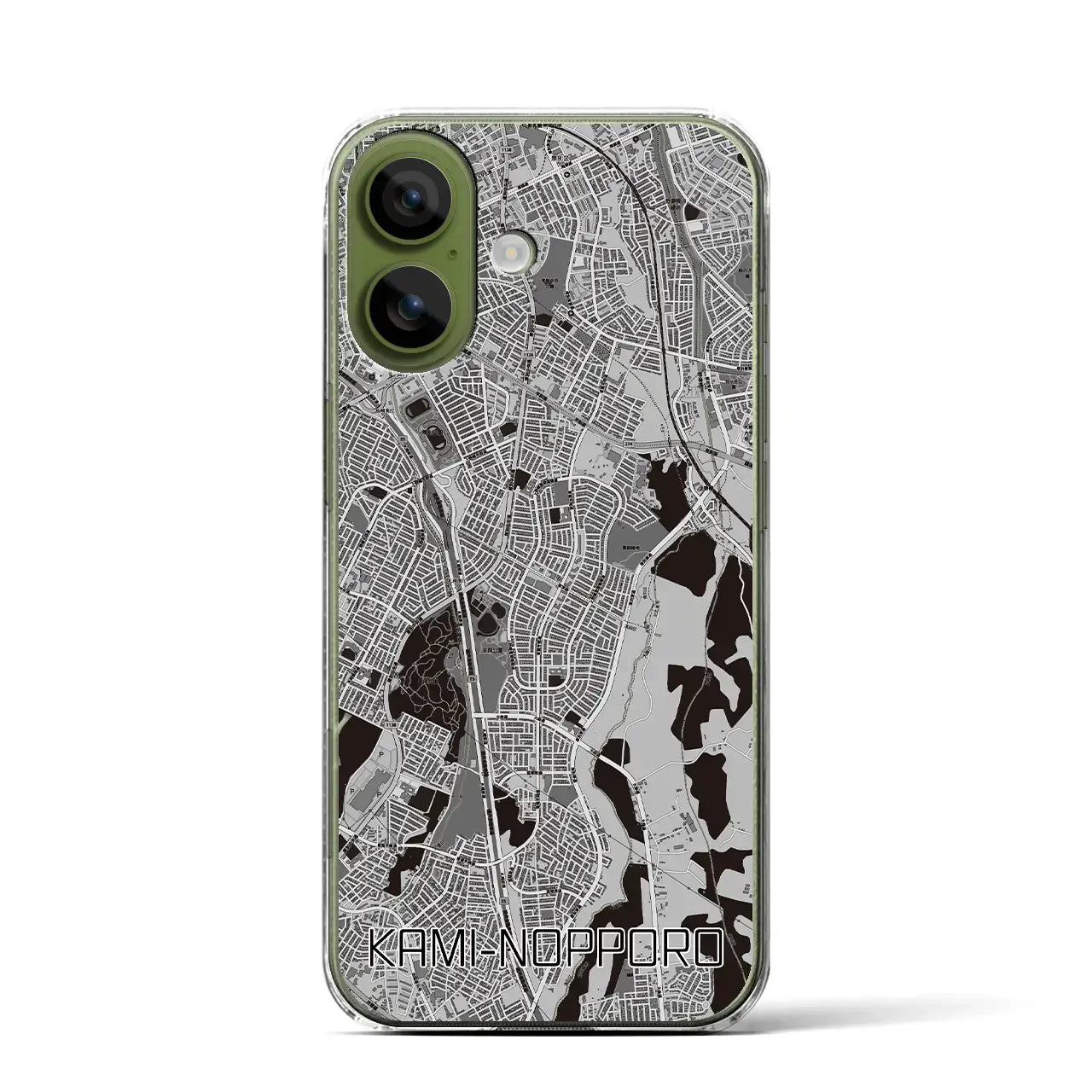 【上野幌(北海道)】地図柄iPhoneケース(クリアタイプ)モノトーン・iPhone 17 Pro Max 用
