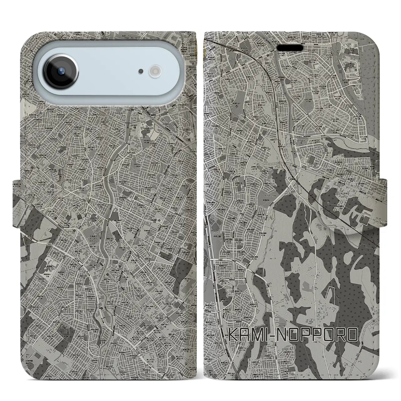 【上野幌(北海道)】地図柄iPhoneケース(手帳タイプ)