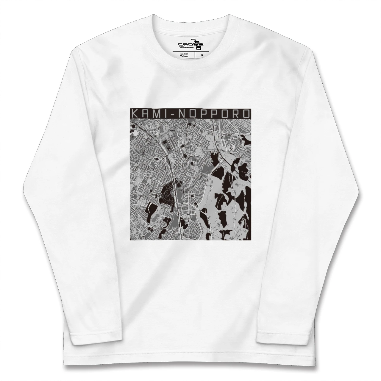 【上野幌(北海道)】地図柄ロングスリーブTシャツ