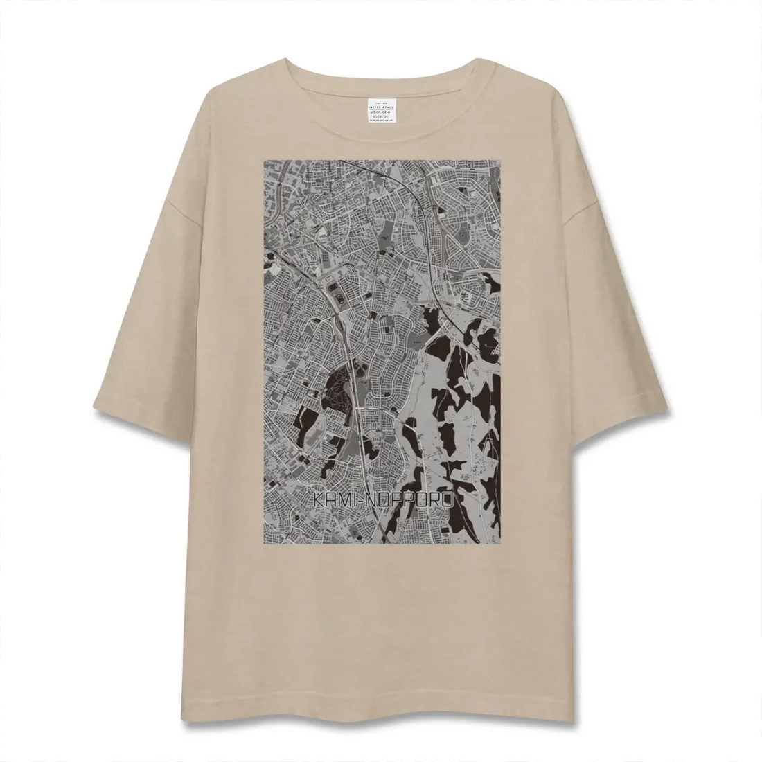 【上野幌(北海道)】地図柄ビッグシルエットTシャツ