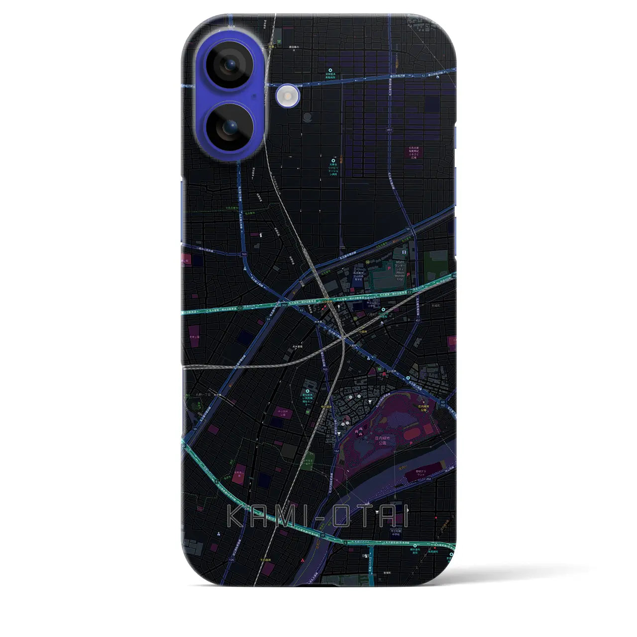 【上小田井(愛知県)】地図柄iPhoneケース(バックカバータイプ)