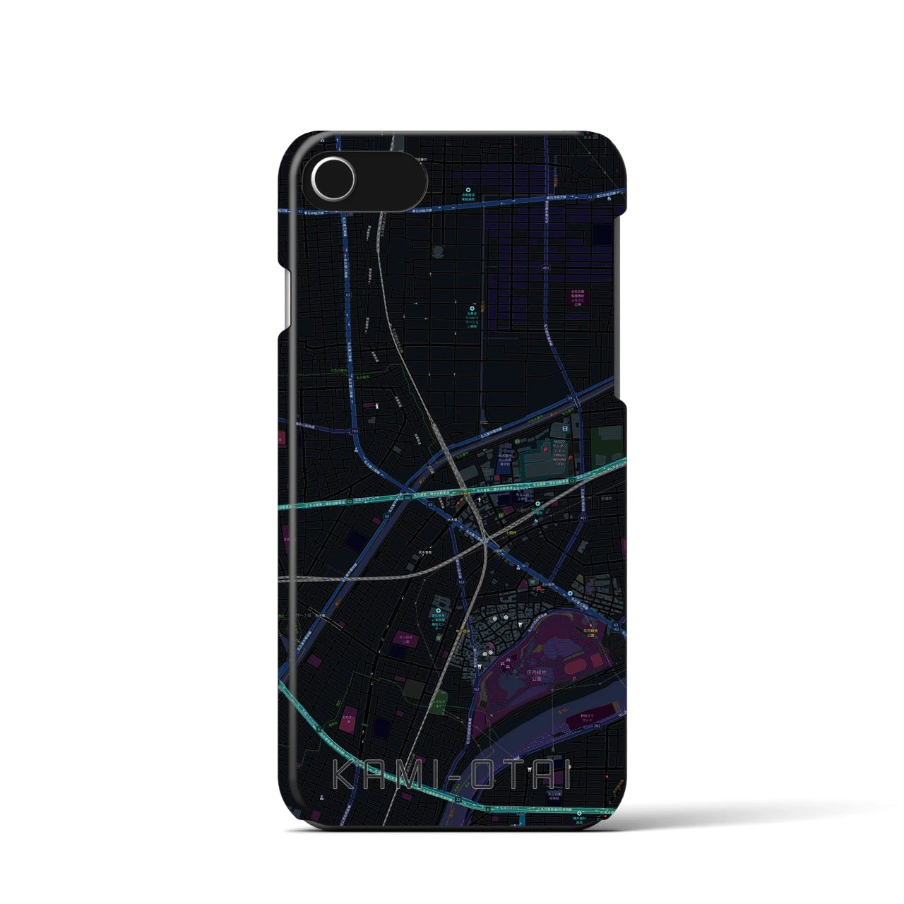 【上小田井(愛知県)】地図柄iPhoneケース(バックカバータイプ)