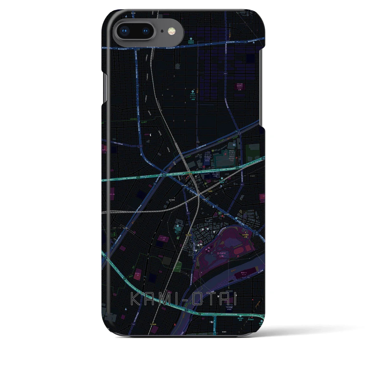 【上小田井(愛知県)】地図柄iPhoneケース(バックカバータイプ)