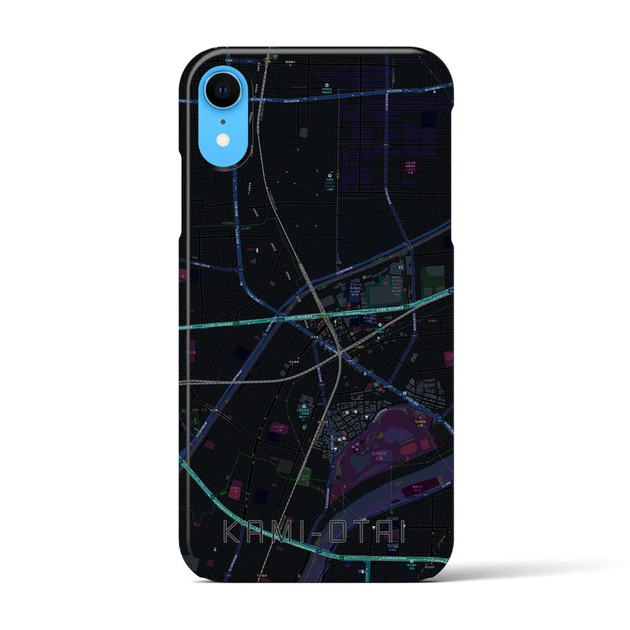 【上小田井(愛知県)】地図柄iPhoneケース(バックカバータイプ)