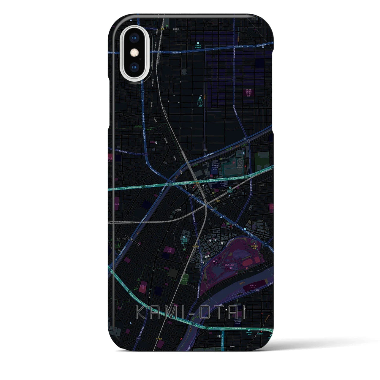 【上小田井(愛知県)】地図柄iPhoneケース(バックカバータイプ)