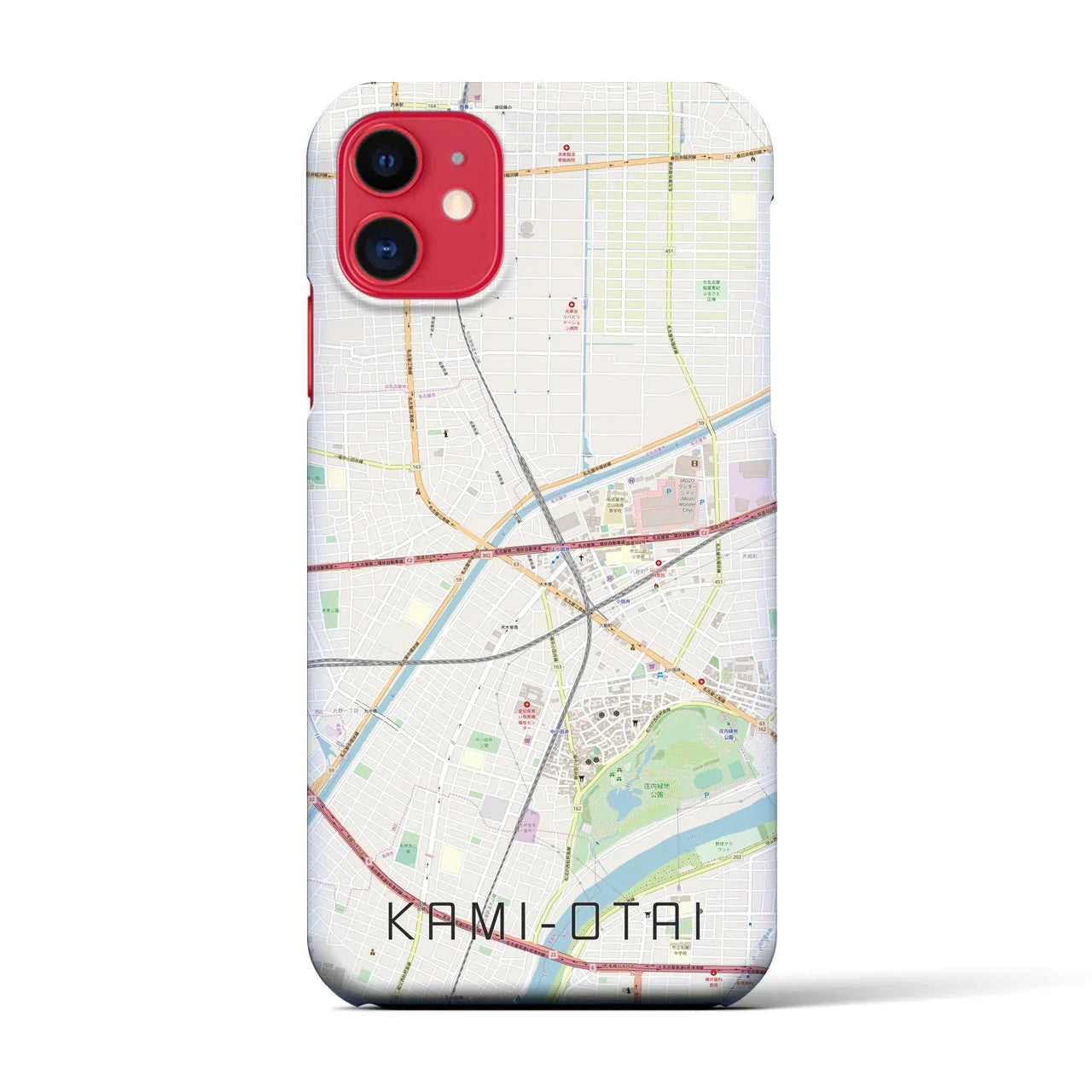 【上小田井(愛知県)】地図柄iPhoneケース(バックカバータイプ)