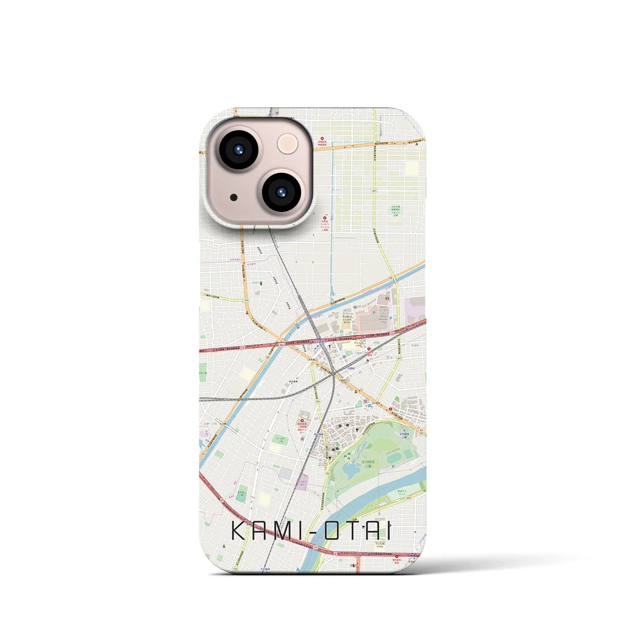 【上小田井(愛知県)】地図柄iPhoneケース(バックカバータイプ)