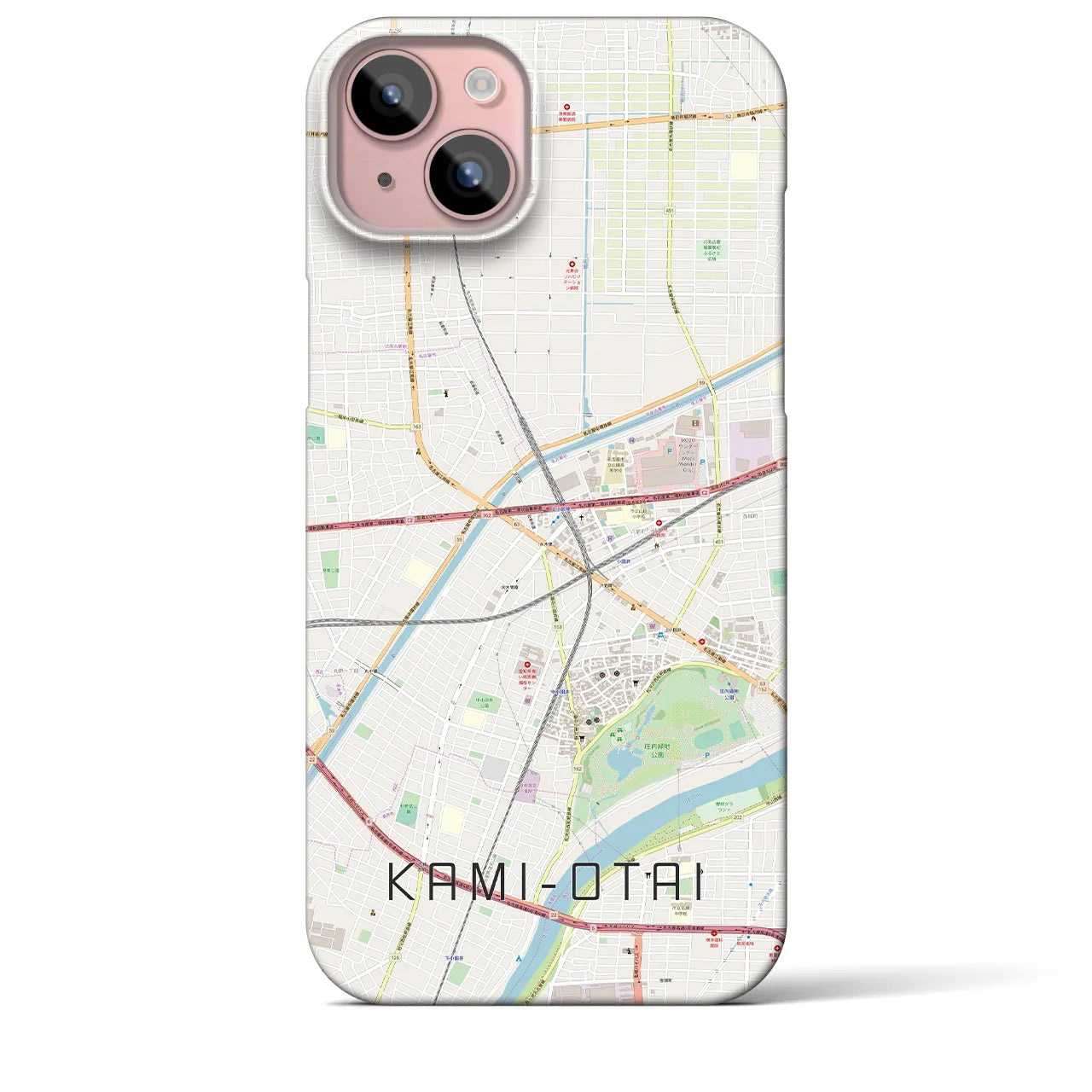 【上小田井(愛知県)】地図柄iPhoneケース(バックカバータイプ)