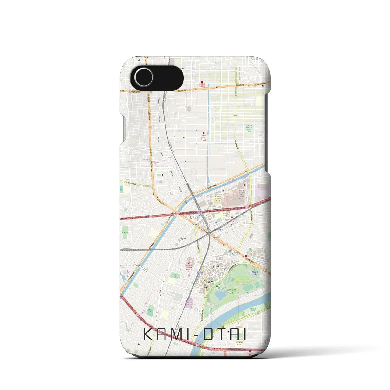 【上小田井(愛知県)】地図柄iPhoneケース(バックカバータイプ)