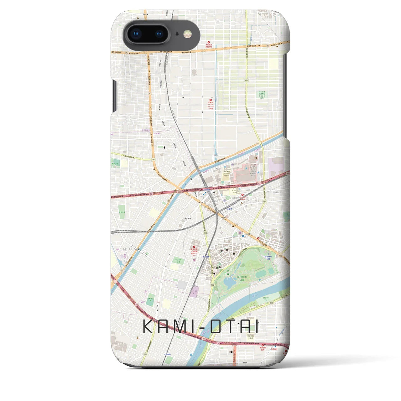【上小田井(愛知県)】地図柄iPhoneケース(バックカバータイプ)