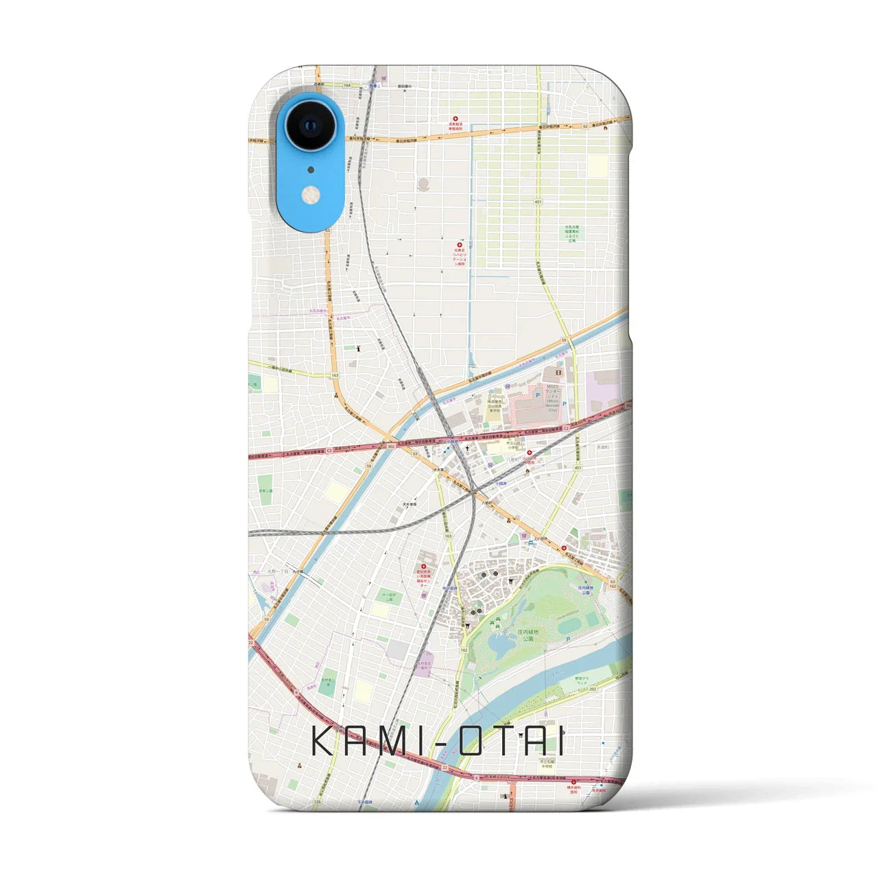 【上小田井(愛知県)】地図柄iPhoneケース(バックカバータイプ)