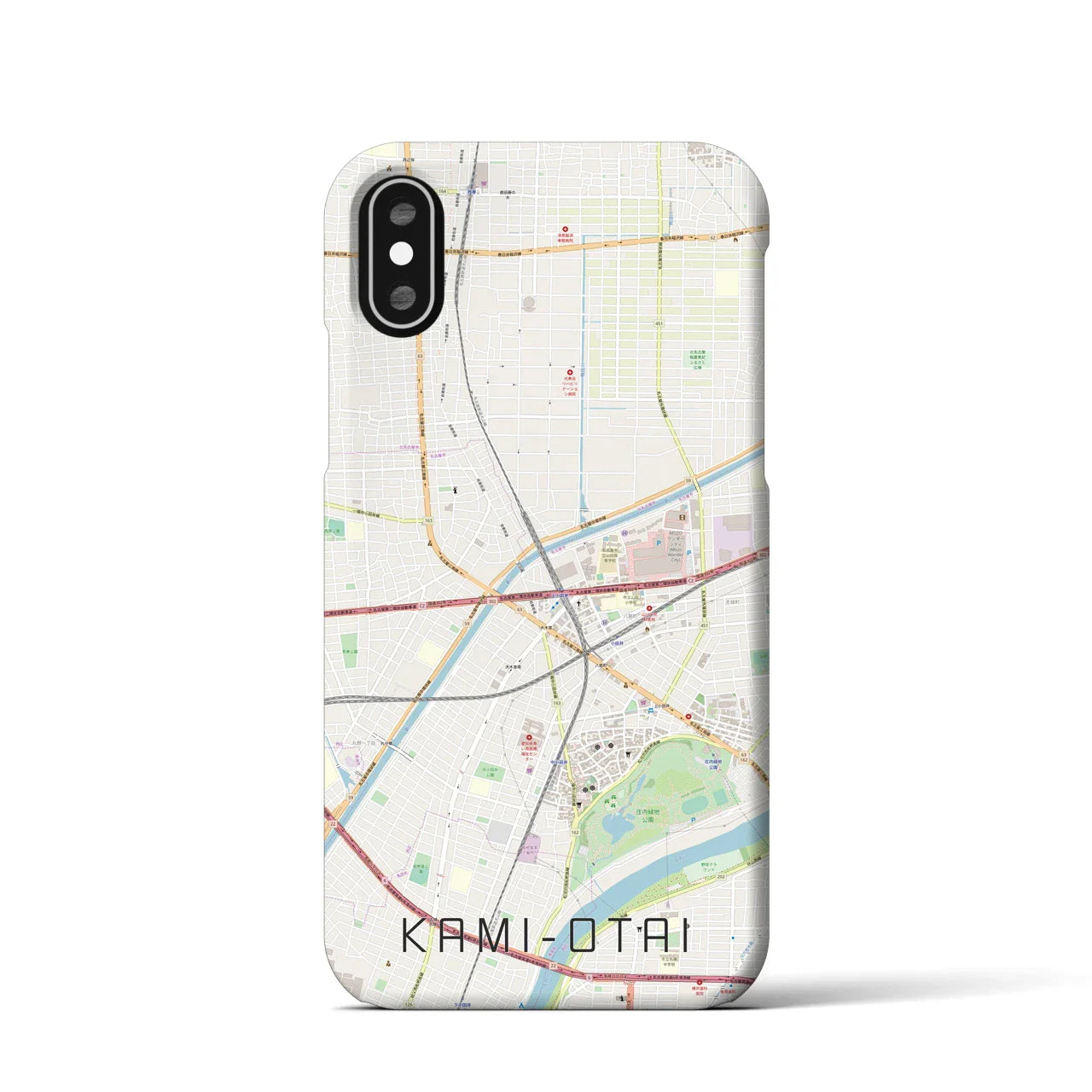 【上小田井(愛知県)】地図柄iPhoneケース(バックカバータイプ)