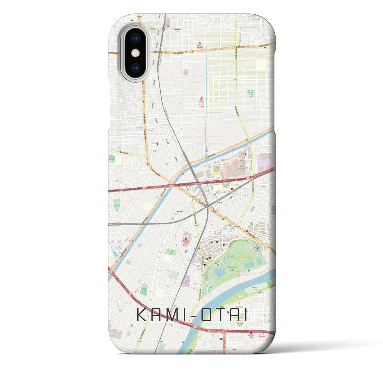 【上小田井(愛知県)】地図柄iPhoneケース(バックカバータイプ)