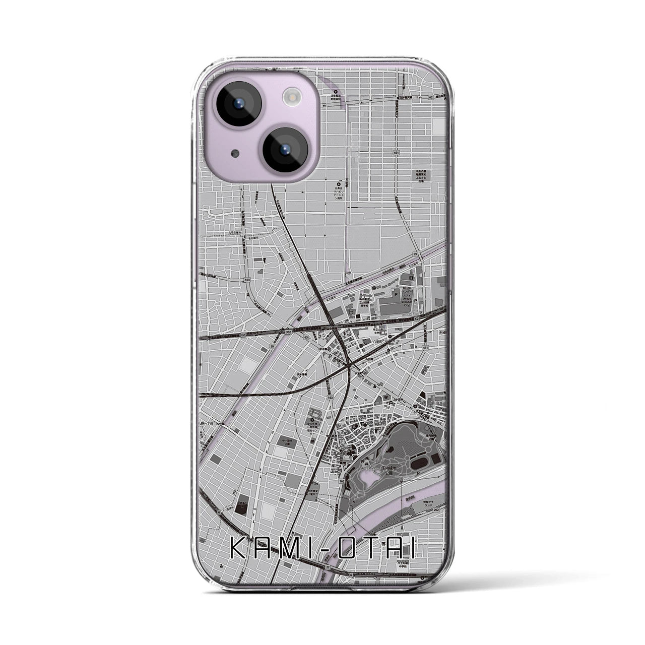 【上小田井(愛知県)】地図柄iPhoneケース(クリアタイプ)