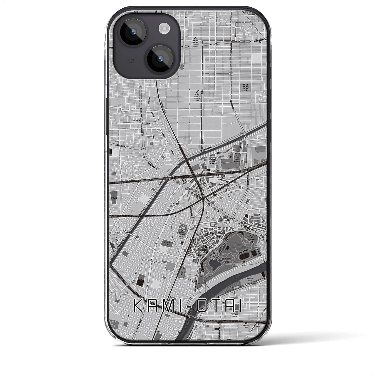 【上小田井(愛知県)】地図柄iPhoneケース(クリアタイプ)