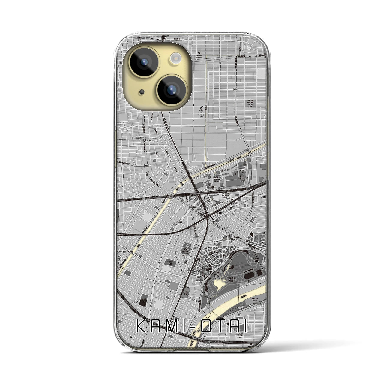 【上小田井(愛知県)】地図柄iPhoneケース(クリアタイプ)