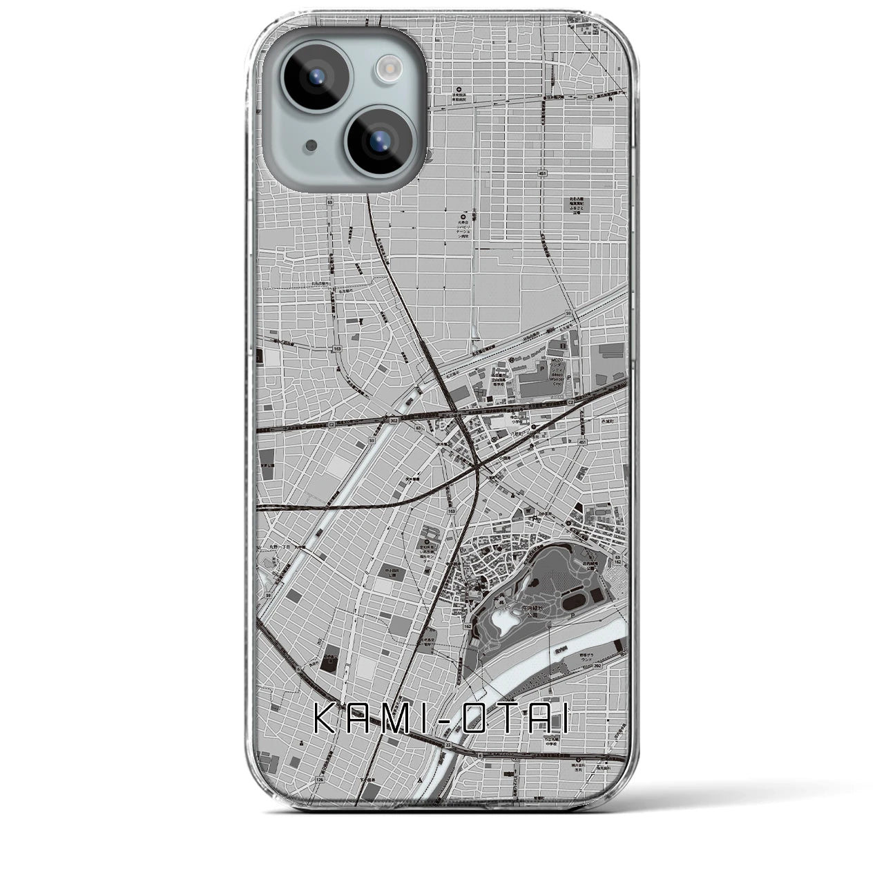 【上小田井(愛知県)】地図柄iPhoneケース(クリアタイプ)