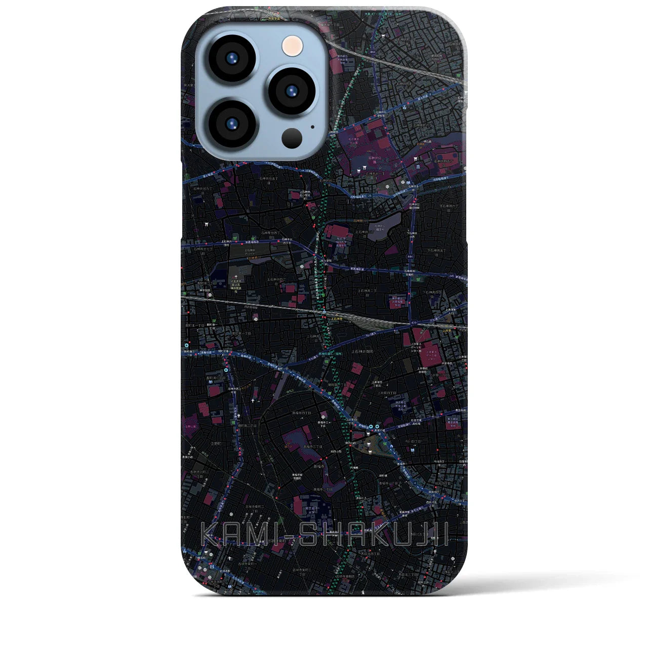 【上石神井(東京都)】地図柄iPhoneケース(バックカバータイプ)