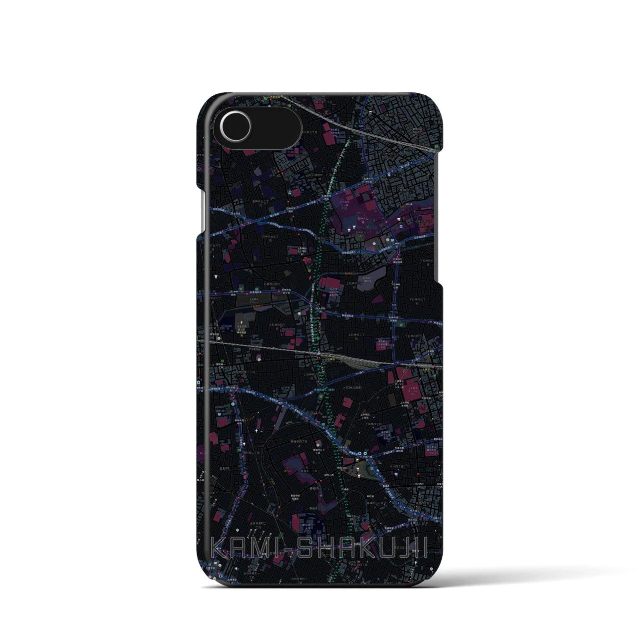 【上石神井(東京都)】地図柄iPhoneケース(バックカバータイプ)